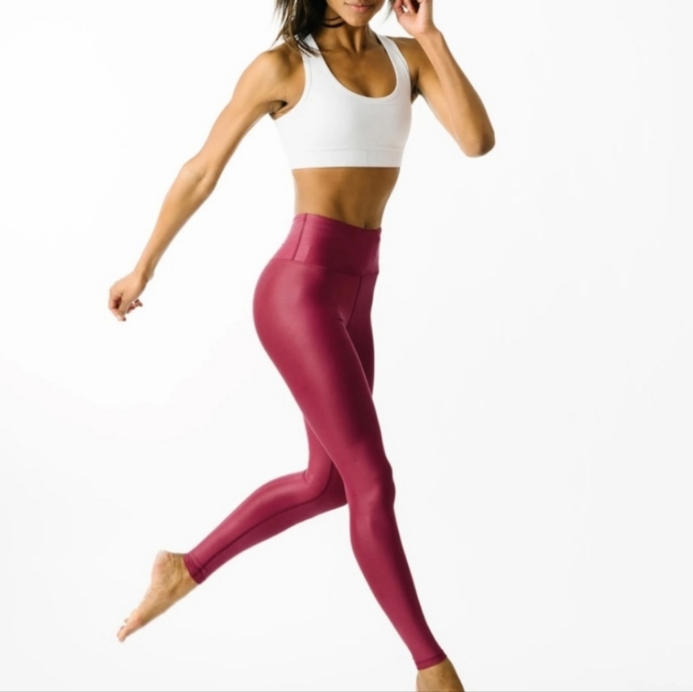 Ziya Active Cranberry Metallic Light n Tight leggings 12